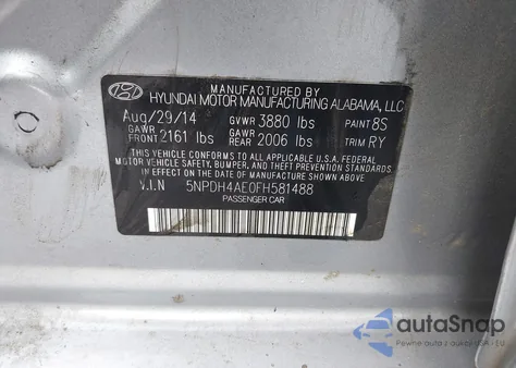 2015 Hyundai Elantra Se из США, поврежденный, VIN 5NPDH4AE0FH581488
